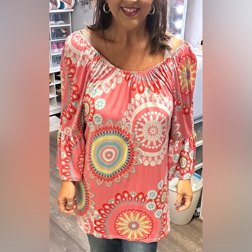 Pink and aqua tunic